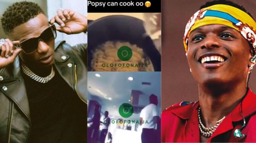 “He is truly last born” – Moment Wizkid fails woefully at cooking Indomie and later eats Eba with Egusi made by his friends (Video)